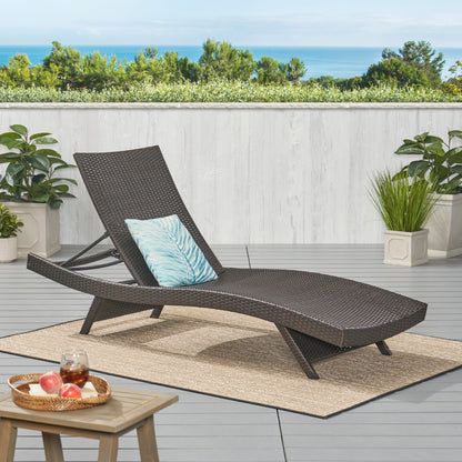 Wicker Chaise Lounge Chair Gray