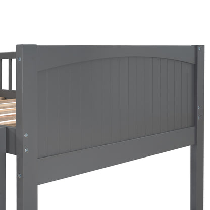 Twin Bunk Bed with Drawers Gray