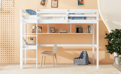 Twin Loft Bed White