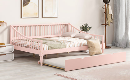 Full Daybed with Trundle Pink Finish