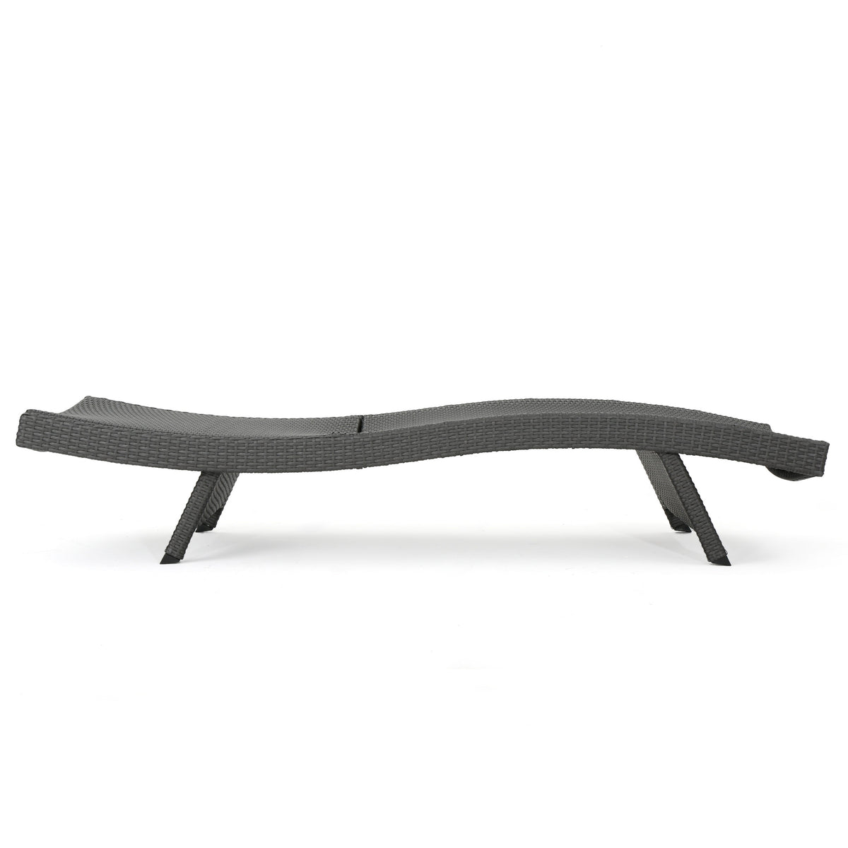 PE Wicker Chaise Lounge Gray