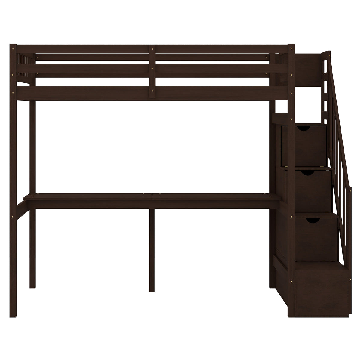 Loft Bed with Storage Espresso