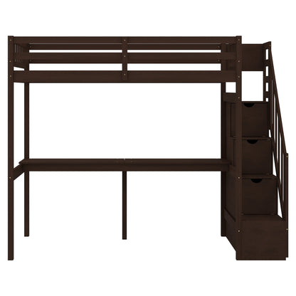 Loft Bed with Storage Espresso