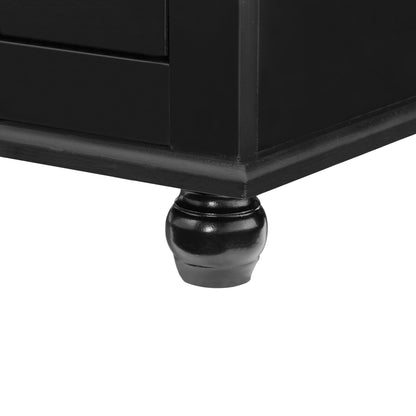 Tall Black Storage Cabinet with Drawers