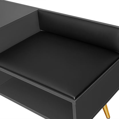 Modern Gray Shoe Storage Bench with Hidden Upholstered Seat