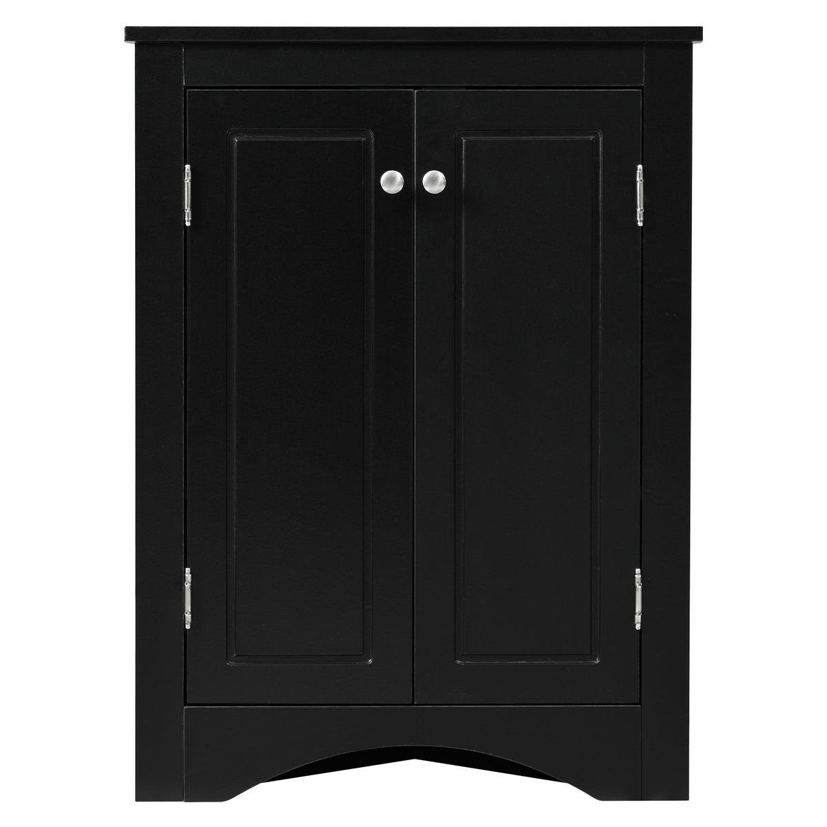 Black Corner Bathroom Cabinet with Shelves