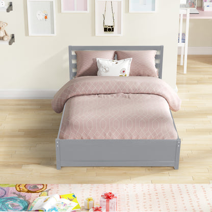 Full Platform Bed Gray