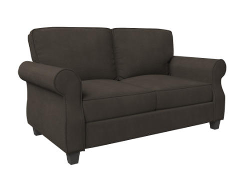 Solid Wood 2-Seater Sofa Gray