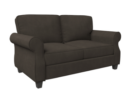 Solid Wood 2-Seater Sofa Gray