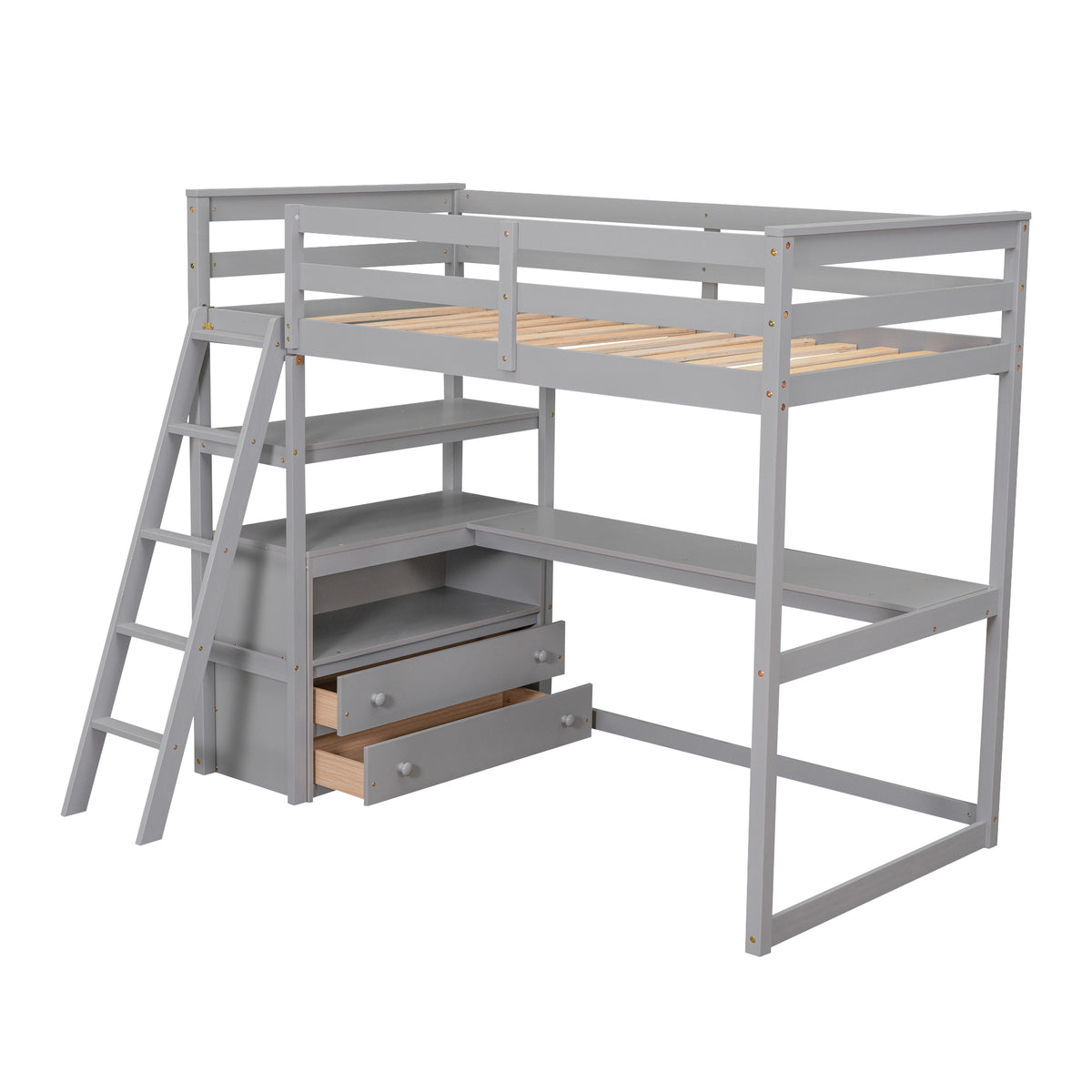 Twin Loft Bed Gray