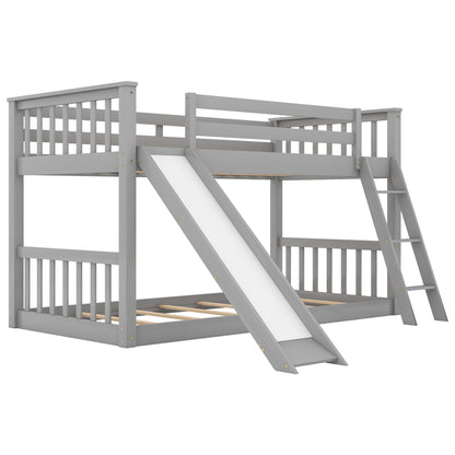 Twin Over Twin Bunk Bed Gray