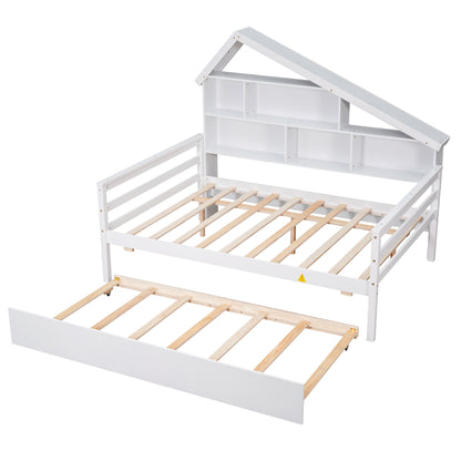 Full Platform Bed White