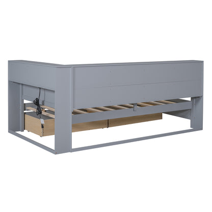 Wooden Twin Daybed Gray