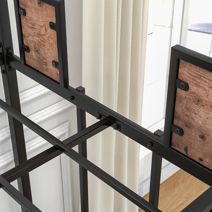 Metal Twin Bunk Bed with Ladder Black