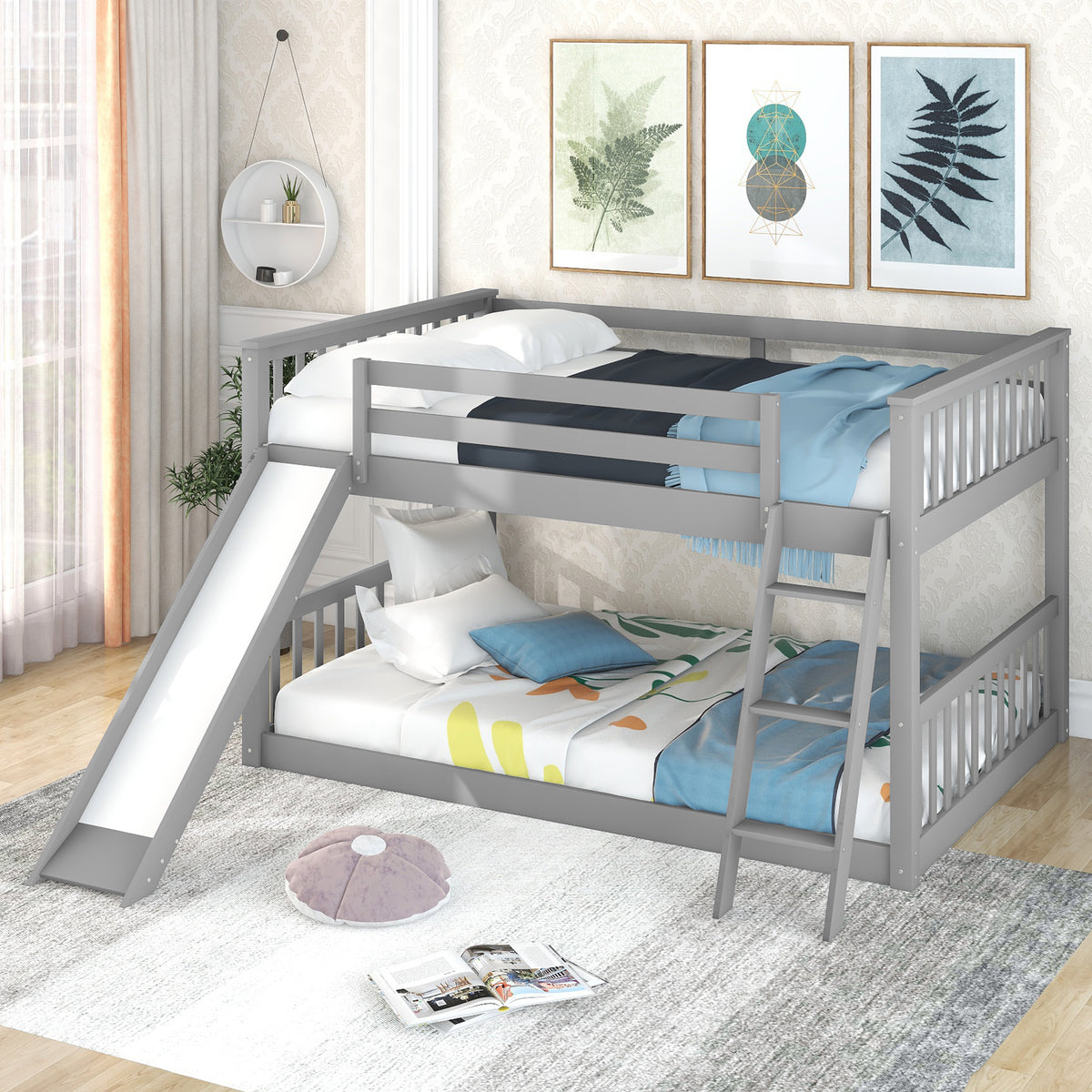 Full Bunk Bed Gray