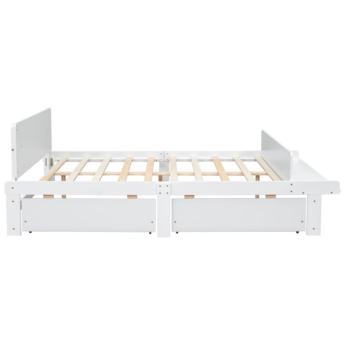 Full Bed with Bench White