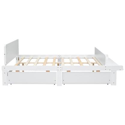 Full Bed with Bench White