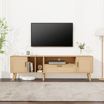 Rattan TV Console – Natural Brown