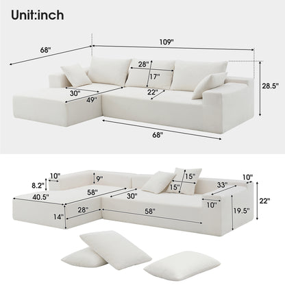 Modular Sectional Sofa – White Linen
