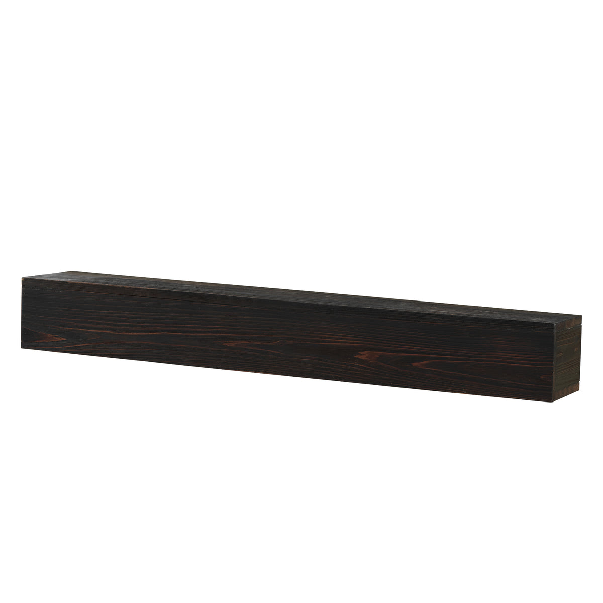 72-Inch Rustic Wood Floating Fireplace Mantel Espresso