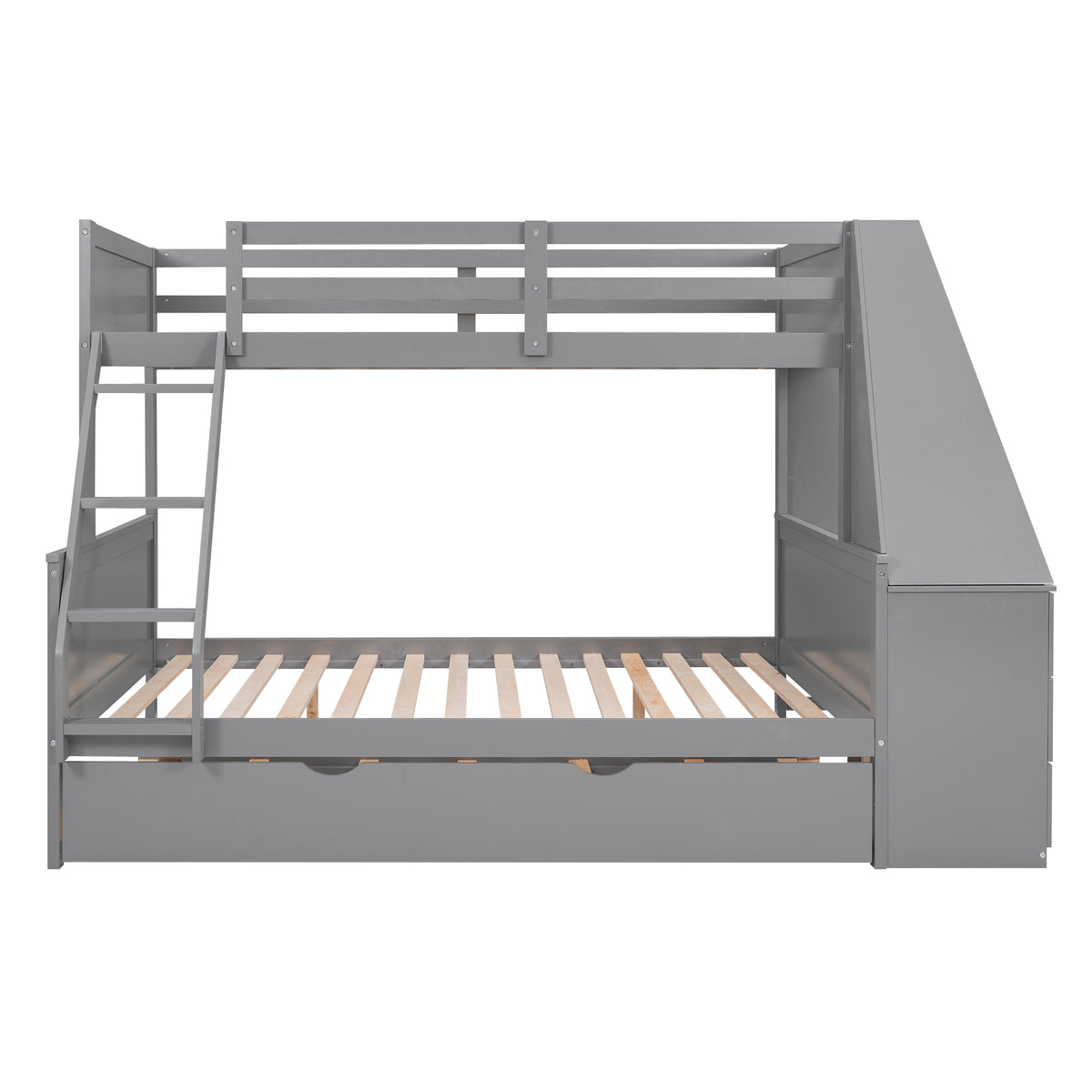 Full Bunk Bed with Desk Gray