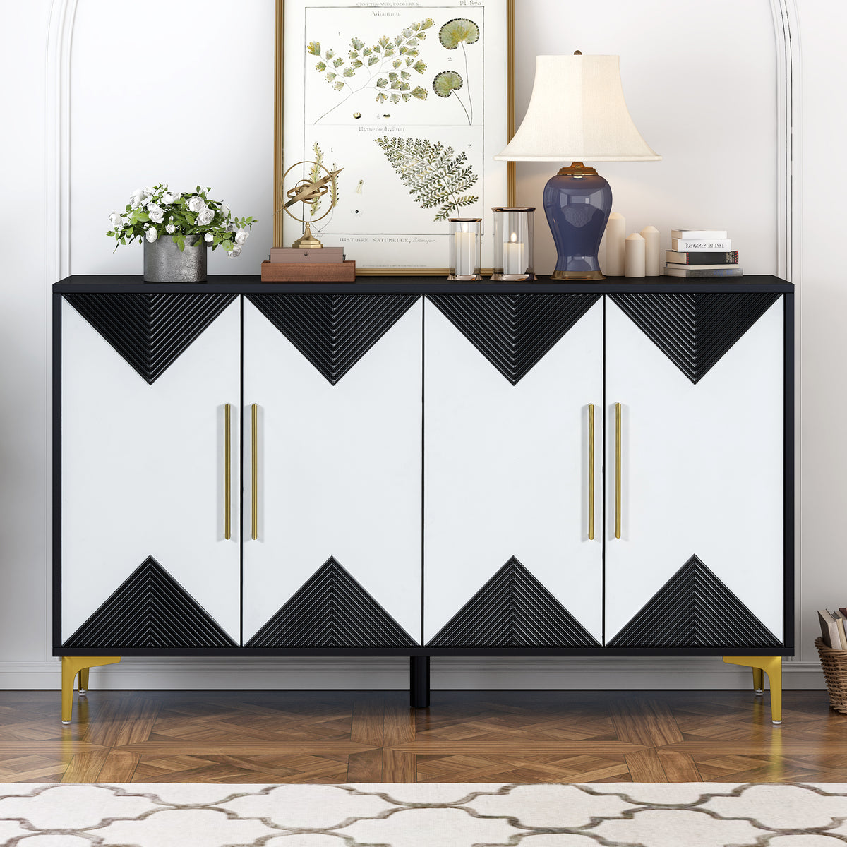 U-Style Four-Door Cabinet Taupe