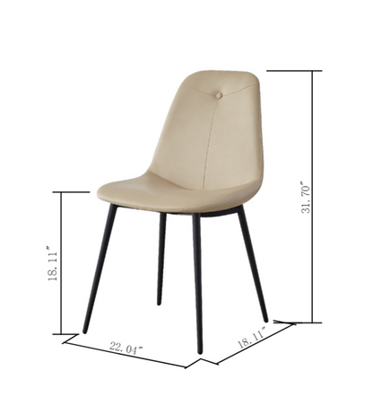 PU Leather Dining Chair Set (2 pcs) – Soft Cushion