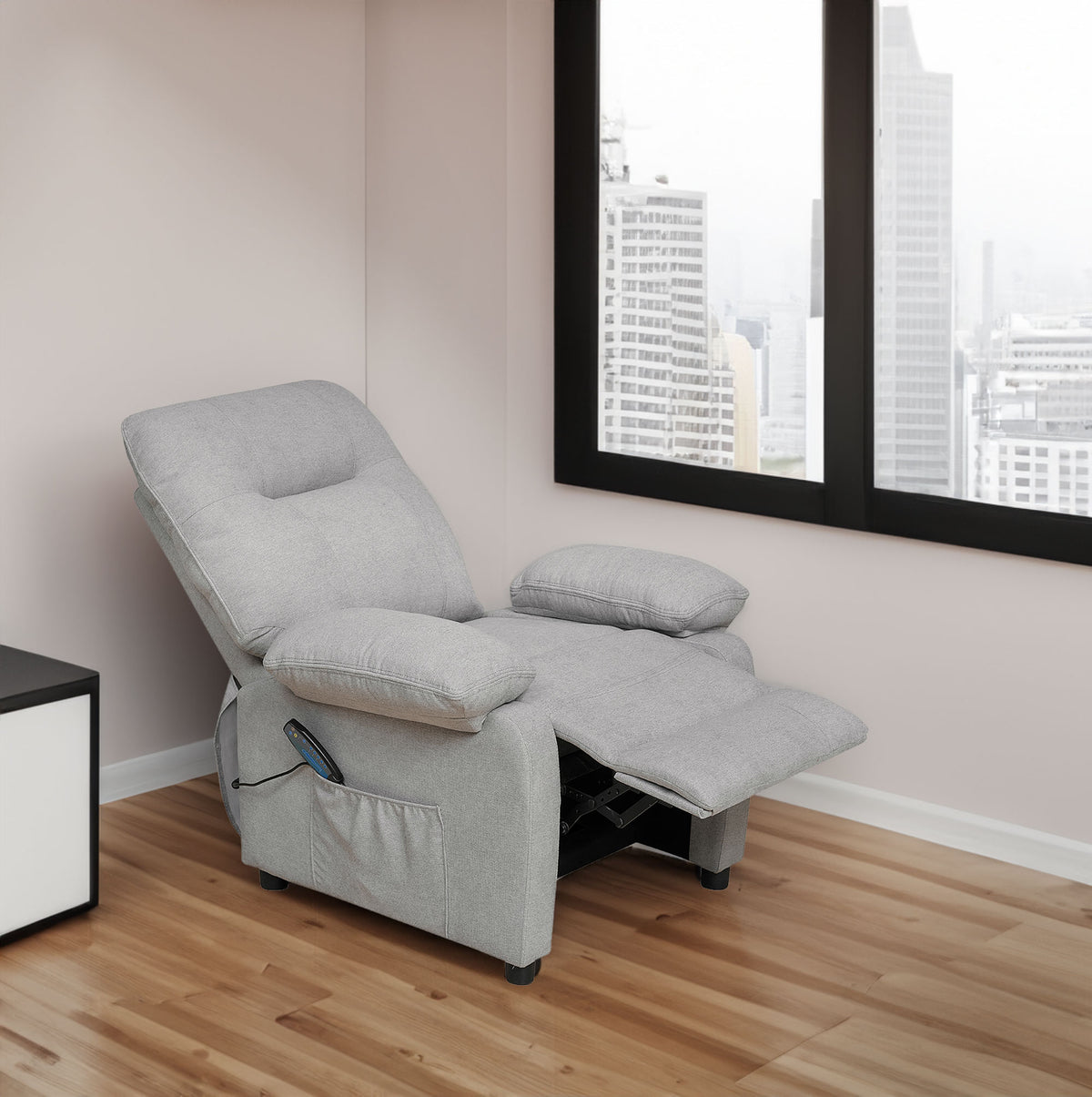 Heated Massage Recliner Chair Gray