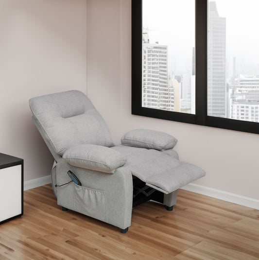 Heated Massage Recliner Chair Gray