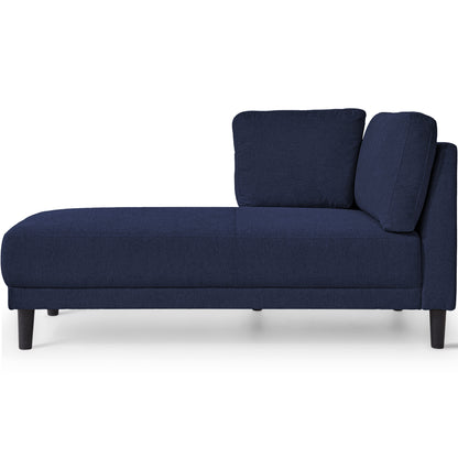 Mid-Century Linen Chaise Lounge – Blue