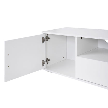Modern LED TV Stand with Storage White