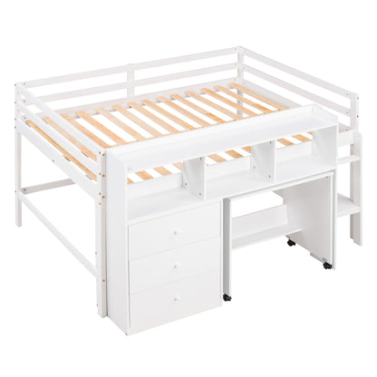Low Loft Bed White