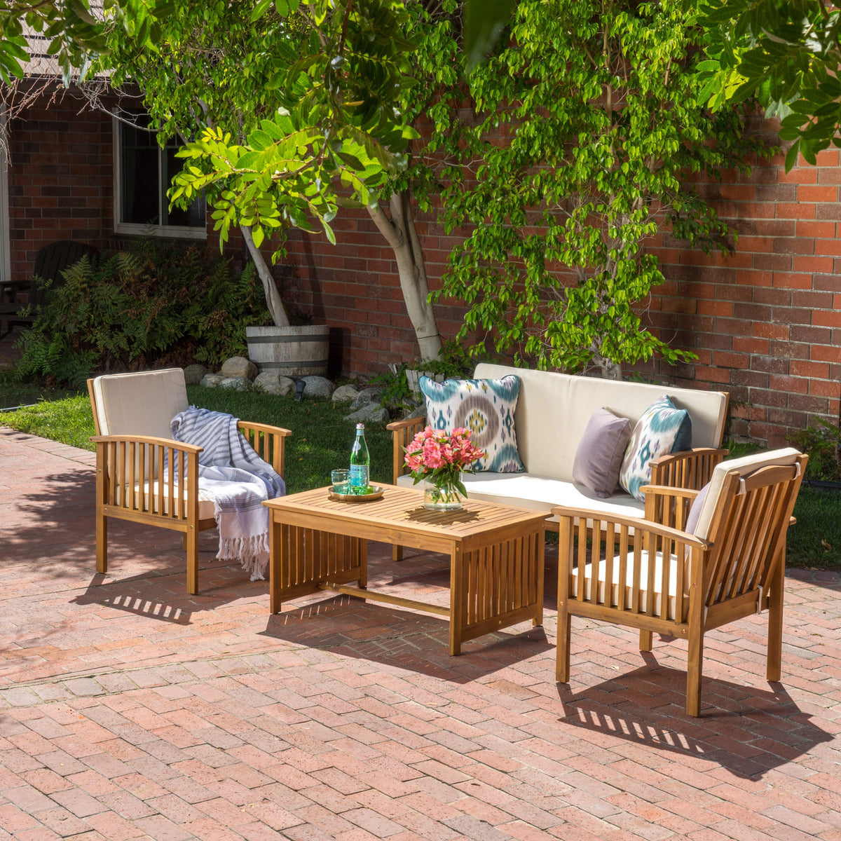 4-Piece Outdoor Conversation Set Gray