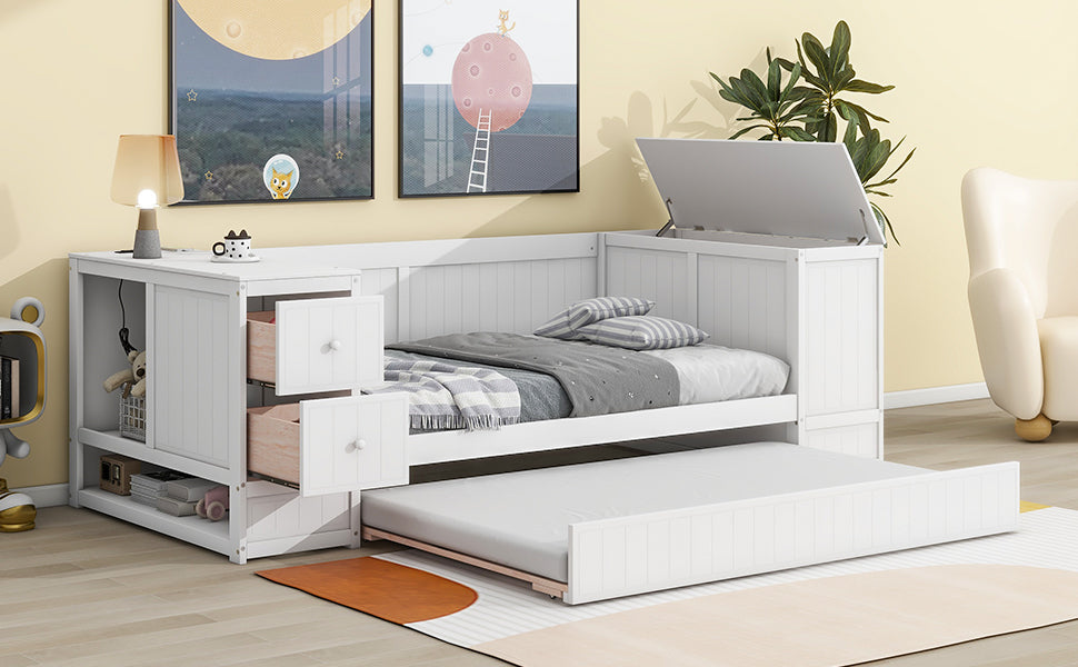 Twin Daybed with Storage White