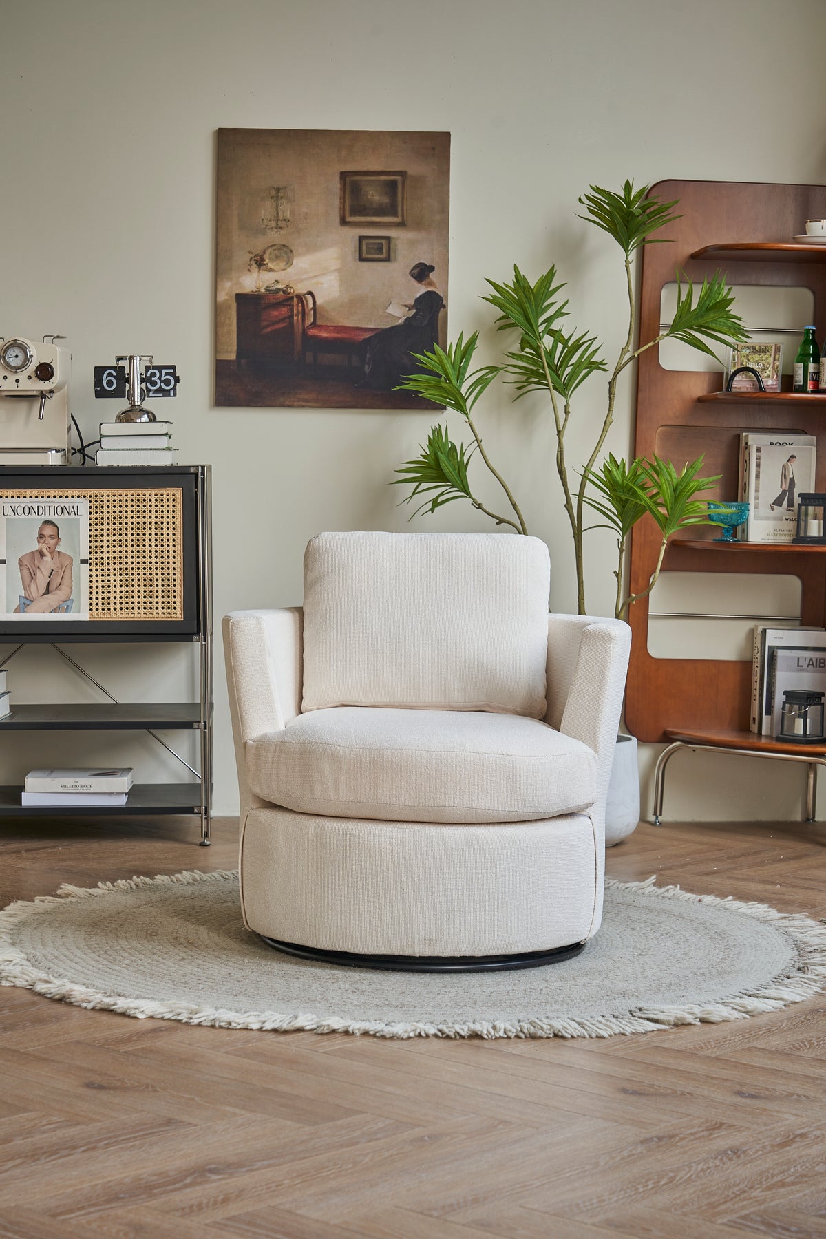 Rotating Club Chair Beige