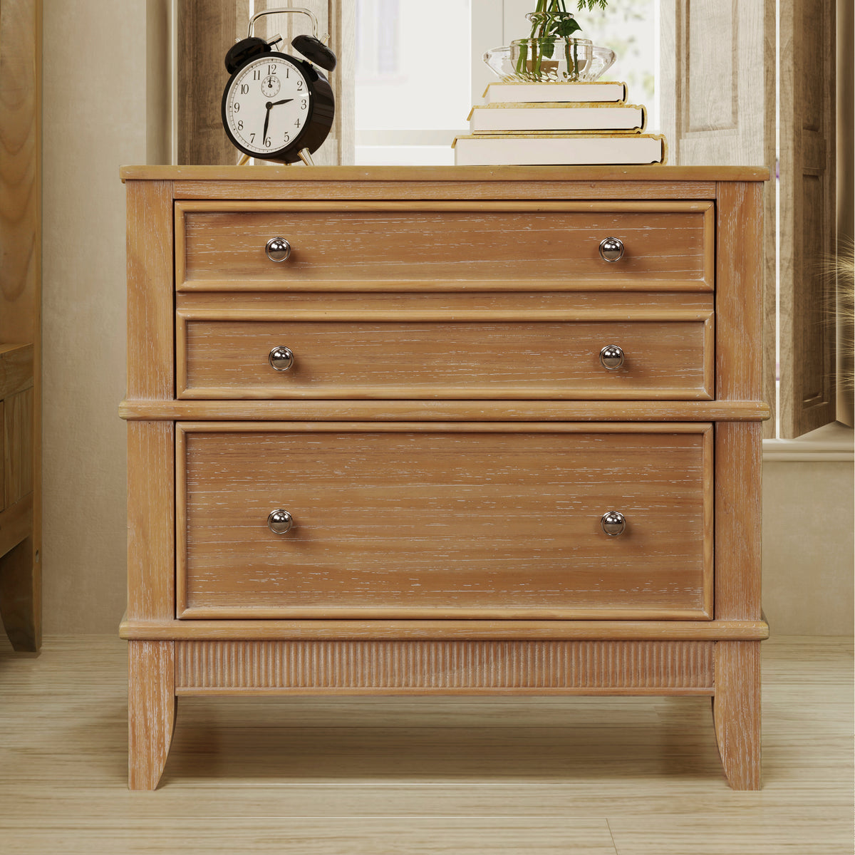 Hazel 3-Drawer Side Table Natural