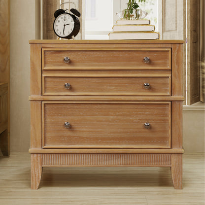 Hazel 3-Drawer Side Table Natural