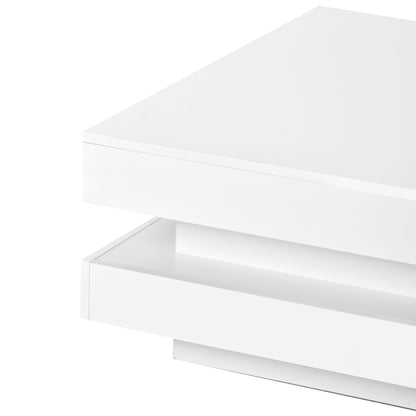 On-Trend White Gloss Coffee Table with LED Lights