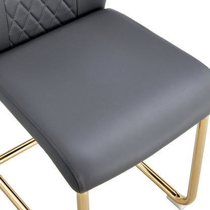 Faux Leather Dining Chairs Set of 4 Gray