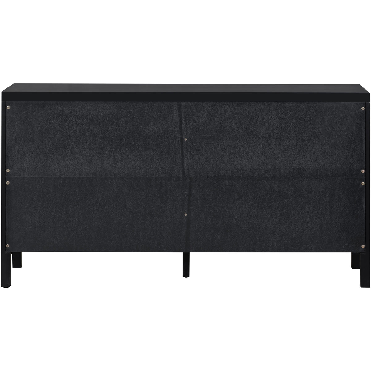 Storage Sideboard with Rattan Doors Black