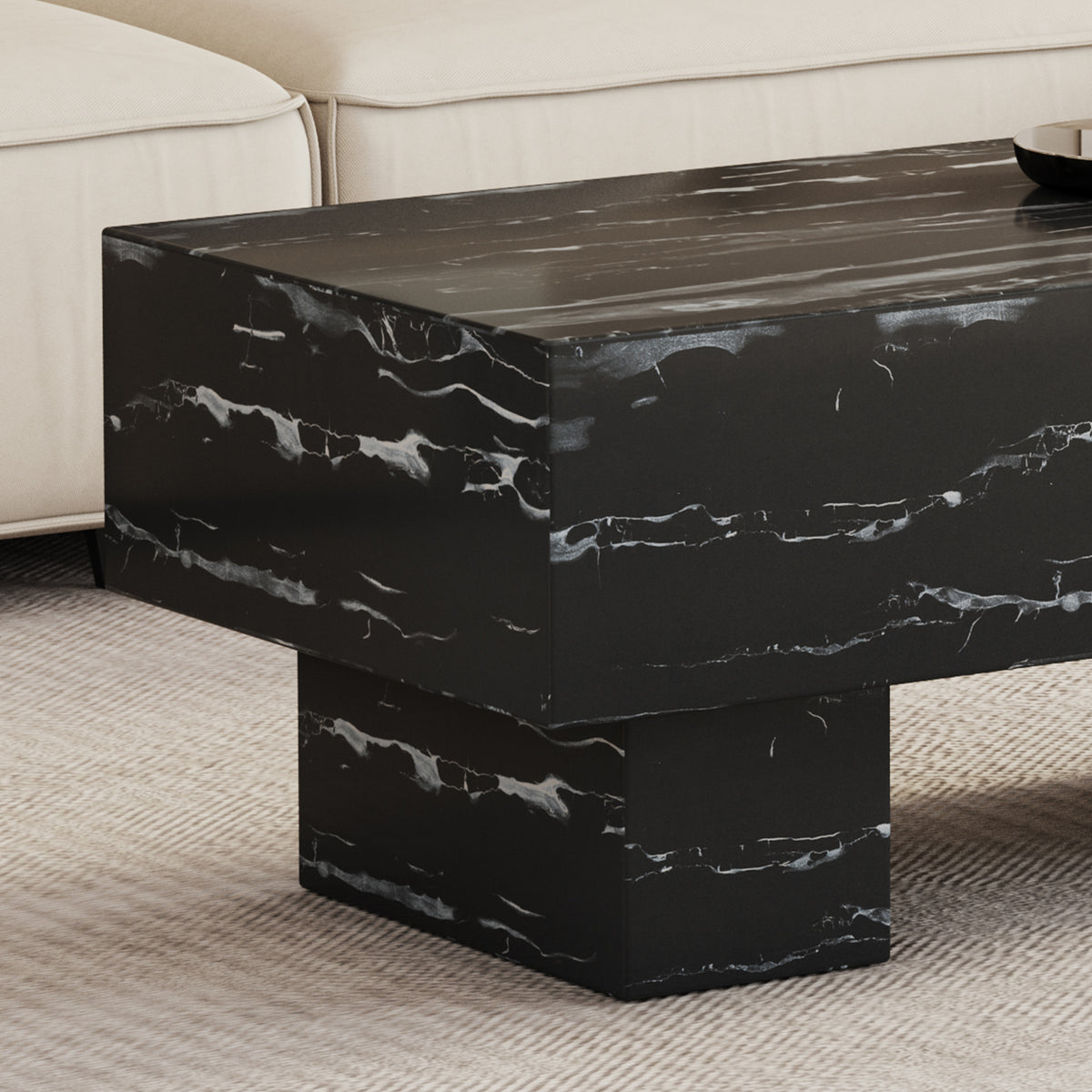 Black Modern Rectangle Coffee Table