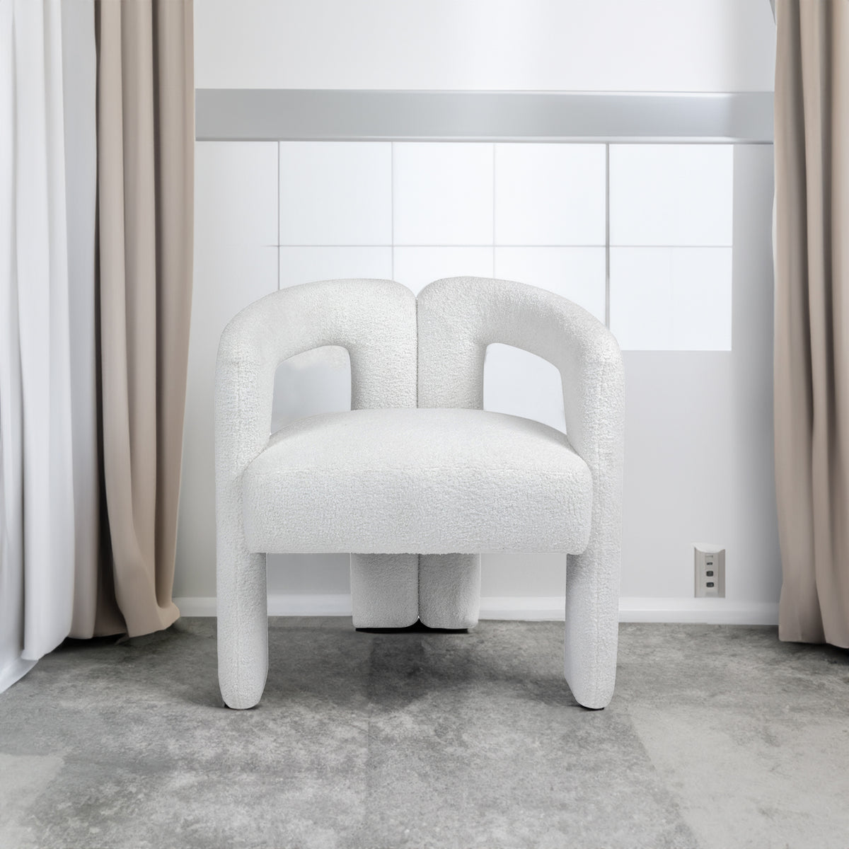 Teddy Fabric Dining Chair – Beige