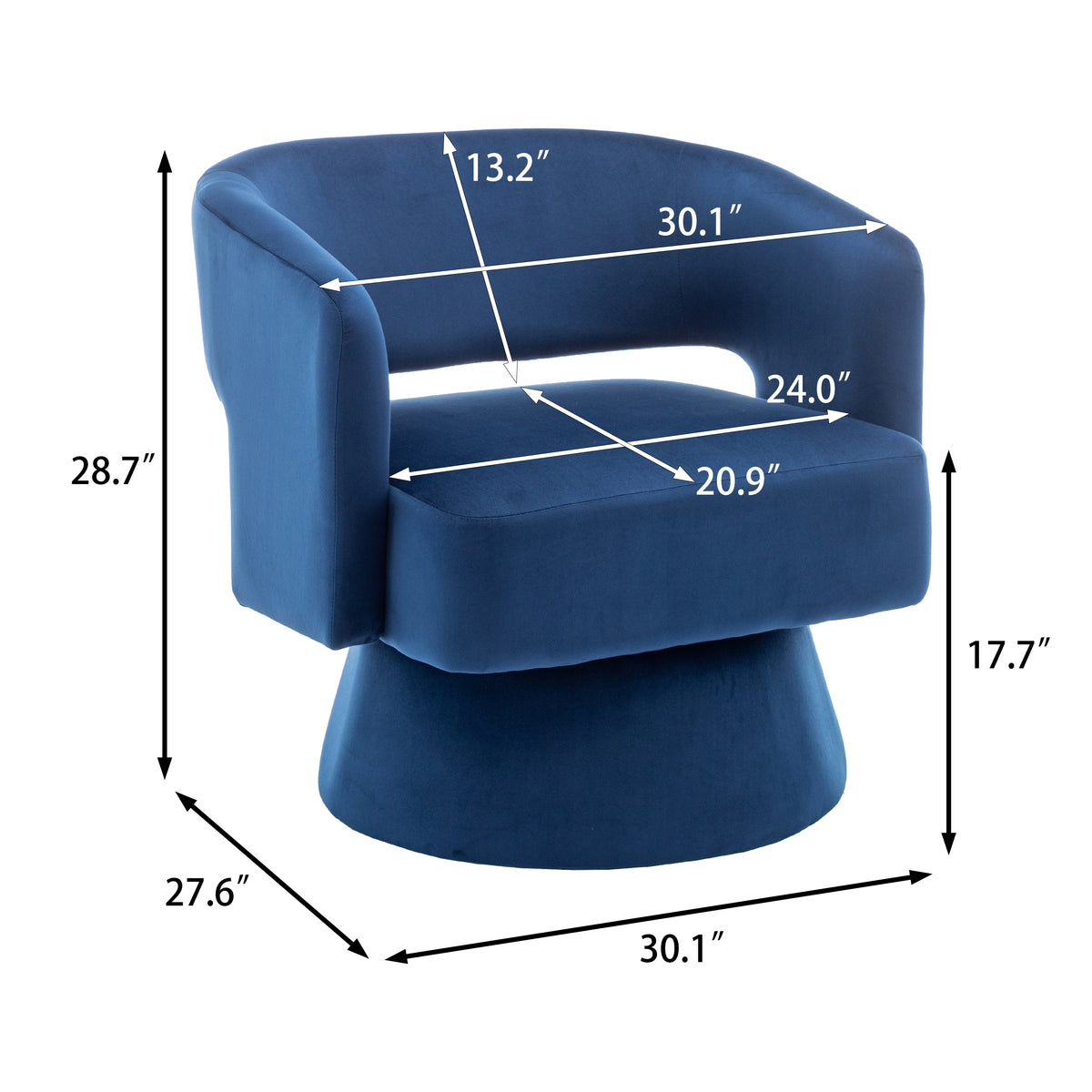 Velvet Swivel Club Chair