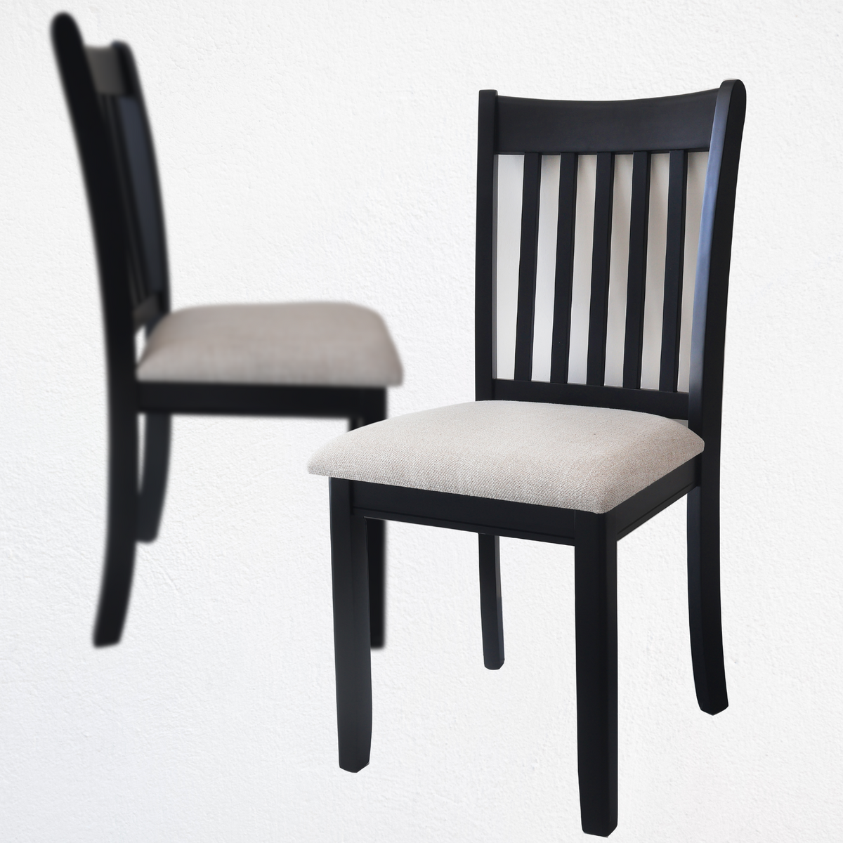 Upholstered Dining Chairs Set of 2 Black