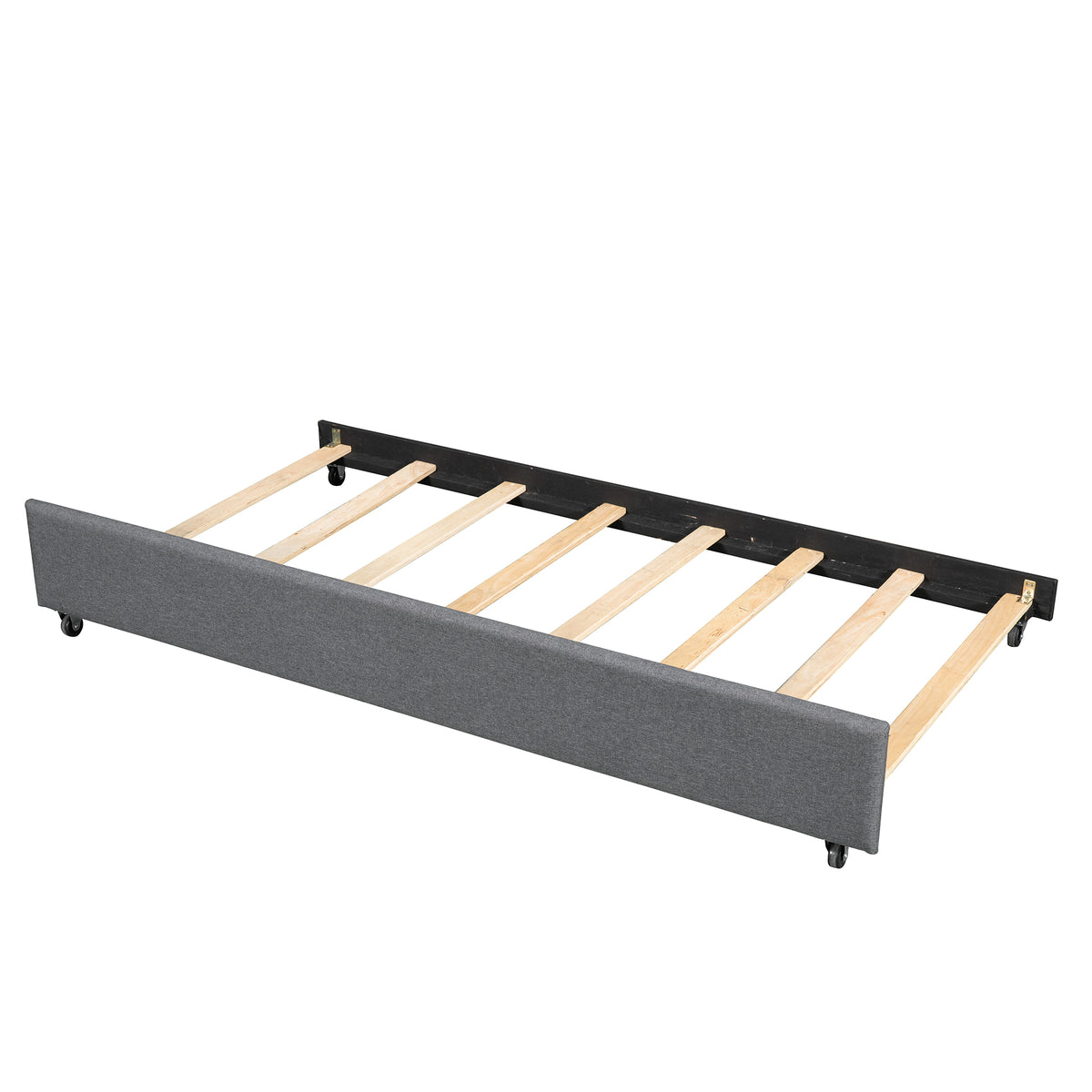 Full Upholstered Bed with Trundle Gray