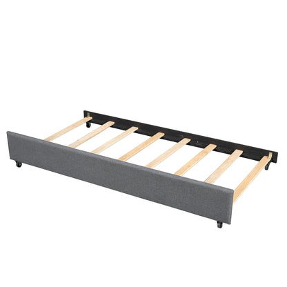 Full Upholstered Bed with Trundle Gray
