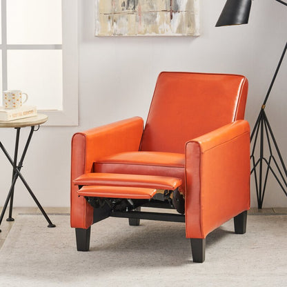 Push-Back Recliner Chair Orange Fabric
