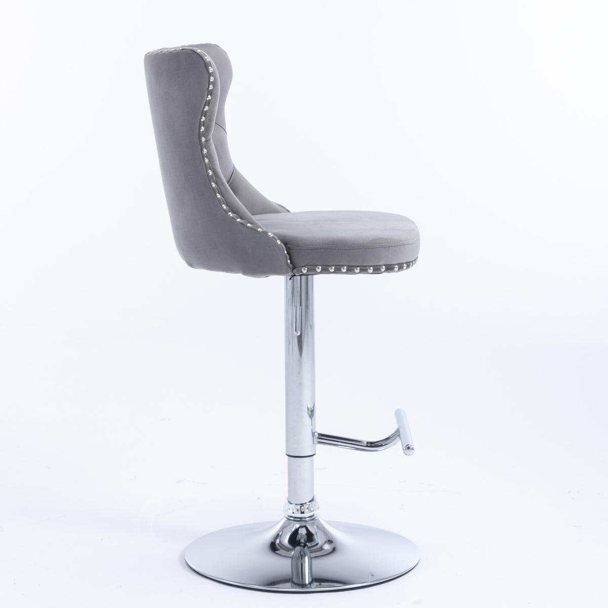 Modern Chrome Bar Stools Set of 2 Gray