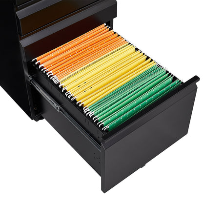 3-Drawer Metal Filing Cabinet with Lock