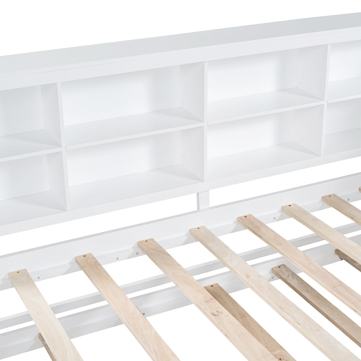 Twin Daybed with Storage Shelf White